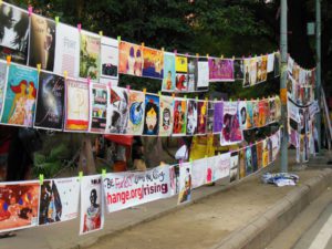 200 posters for the Fearless Campaign at One Billion Rising in Delhi